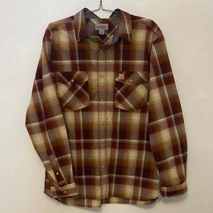 Carhartt Long Sleeve Rugged Relaxed Fit Plaid Shirt Size XL